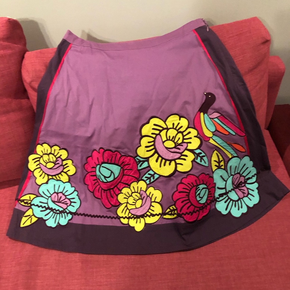 Anthropologie Odille brand appliquéd skirt.